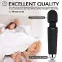 RZWD Wireless Waterproof Electric Wand Massager, Travel Relaxation Massage Tool USB Charging - 20 Times Vibration Mode Relieves Shoulder and Foot Waist Fatigue-Black.