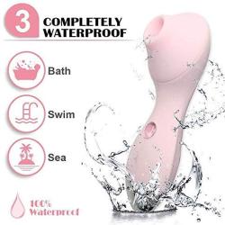 QWG Clitoral Sucking Vibrator, G Spot Clit Dildo Vibrators for Women with Suction & Vibration, Waterproof Clitoral G Spotter Nipple Stimulator Toys, Girls Best Friend [Pink]