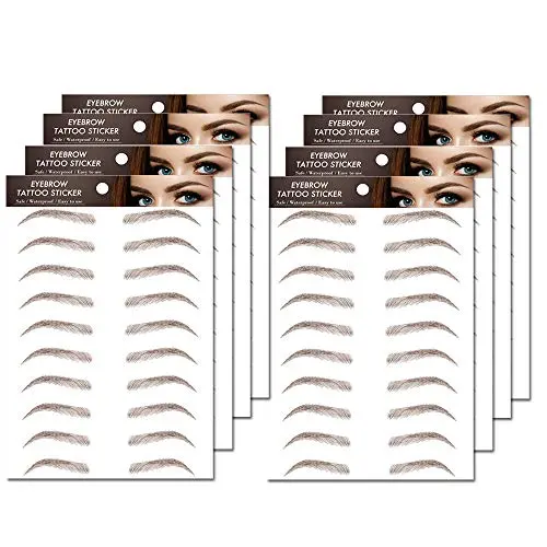 8 Sheets 4DHair-Like Authentic Eyebrows stickers,Waterproof Imitation Eyebrows Transfer Stickers,Eyebrows Tattoo Instant Eyebrow Stickers,Long Lasting Natural Eyebrow Makeup Tool for Women(Brown) 8 Sheets 4DHair-Like Authentic Eyebrows stickers,Waterproof Imitation Eyebrows Transfer Stickers,Eyebrows Tattoo Instant Eyebrow Stickers,Long Lasting Natural Eyebrow Makeup Tool for Women(Brown)