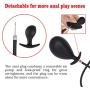 Male Butt Plug, Anal Plug Sex Toy Inflatable Silicone Butts Plug Trainer for Beginner Women Men Gay Black