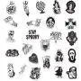 Gothic Stickers for Hydro Flask | 50 PCS | Vinyl Waterproof Stickers for Laptop,Skateboard,Water Bottles,Computer,Phone,Punk Stickers， Cool Stickers Horror, Black and White Stickers(Gothic-50-5)