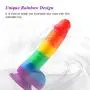 Utimi Silicone Dildo Liquid Realistic Big Dick G-spot Stimulator with Suction Cup,Rainbow Pattern Utimi Silicone Dildo Liquid Realistic Big Dick G-spot Stimulator with Suction Cup,Rainbow Pattern