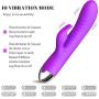 Rabbit Vibrator Waterproof G Spot Vibrator for Clitoris Stimulation Massager Wand Dildo Vagina Stimulator with 10 Vibration Modes Adult Sex Toys USB Rechargeable Quiet Dual Motor for Women (Purple)