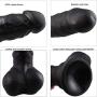 8 Inch Black Silicone Realistic Toys Waterproof Tools for Women Female