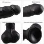 8 Inch Black Silicone Realistic Toys Waterproof Tools for Women Female 8 Inch Black Silicone Realistic Toys Waterproof Tools for Women Female