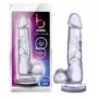 7.75&quot Soft Realistic Feel Dildo - Cock and Balls Dong - Suction Cup Harness Compatible - Sex Toy for Women - Sex Toy for Adults (Clear)