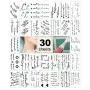 Black Temporary Tattoo Stickers for Women, Kids, Men, Girls – 100+ Different Transfer Stickers, Fake Tattoos Waterproof, Hand Tattoo Stickers with Star, Heart, Chinese