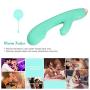 Utimi G Spot Rabbit Vibrator Adult Sex Toys for Women Rechargeable 8-Speed Clitoris Stimulator with Dual Motors, Light Green