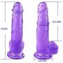 Ultra-Soft Realistic Silicone 7.8 inch Dual Density Ultimate Cock with Strong Base (Purple)