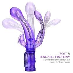 Double Vǐ-brátors 6 Speed Bendable Double Penetration Rabbit Vǐ-brátor Anále G-Spōt Stǐmulator Toys for Woman