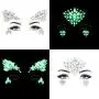 Noctilucent Face Gems Luminous Temporary Tattoo Stickers Acrylic Crystal Glitter Stickers Waterproof Face Jewels Rainbow Tears Rhinestone for Party, Rave Festival, Dress-up of ZLXIN(8 Pcs A Set)
