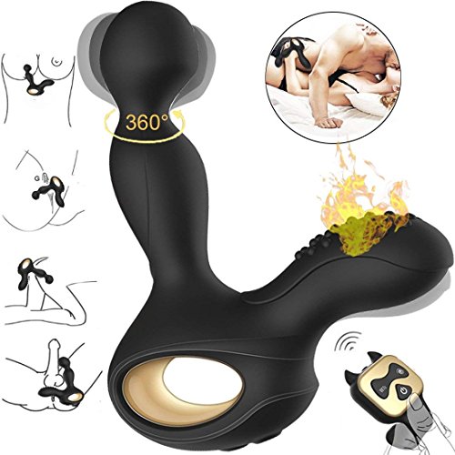 360 Degree Rotating P Stimulator with 3 Speeds and 10 Vibrations Toys for Men Plug, Tshirt