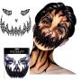 4 Pack Day Of The Dead Skull Temporary Rhinestone Temporary Face Tattoo,Face Stickers Gems Jewels for Halloween Festival Rave Party Outfit