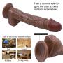 ZYYSQ Double Layer Ultra-Soft Silicone Stick for Women Men Beginners Advanced with Huge Big Long Size Silicone Entertainment Toys ZYYSQ (Color : Brown)