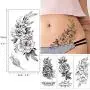 glaryyears 11 Sheets 24 Tattoos Black Flower Temporary Tattoos for Women, Realistic Henna Rose Fake Temporary Tattoo Stickers Waterproof on Wrist Arm Shoulder Body Art 3.5x7.5 glaryyears 11 Sheets 24 Tattoos Black Flower Temporary Tattoos for Women, Realistic Henna Rose Fake Temporary Tattoo Stickers Waterproof on Wrist Arm Shoulder Body Art 3.5x7.5