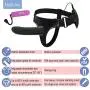 Vibrating Adjustable Hollow Strap-On Harness Extender Bigger Penis Flesh Dildo Sleeve Realistic Harness Increase The Size and Strength Adult Sex Toy for Couples Man Women (Black, 7.0 inch)
