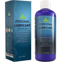 Best Water Based Lubricant for Women and Men - Natural Hypoallergenic Lube - Carrageenan Personal Lubricant for Couples - Enriched with Aloe Vera Juice - Paraben Free