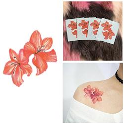 DaLin 4 Sheets Sexy Floral Temporary Tattoos for Women Flowers Collection (Red Cherry)