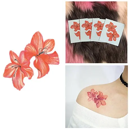 DaLin 4 Sheets Sexy Floral Temporary Tattoos for Women Flowers Collection (Red Cherry) DaLin 4 Sheets Sexy Floral Temporary Tattoos for Women Flowers Collection (Red Cherry)