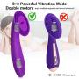 Clitoral Vibrator, Proxoxo Waterproof G Spot Vibrator with 8 Suction & Vibration, Rechargeable Nipple Vagina Clit Stimulator Adult Sex Toy for Women Couples (Purple)