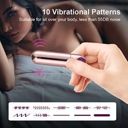 Mini Wireless Clitoris and G-Spot Stimulator for Adult Sex Play, with USB Charging, Luvkis 10 Magic Patterns Powerful Wand Massager, Waterproof, Powerful but Quiet, Pocket Size for Traveling Vibrant