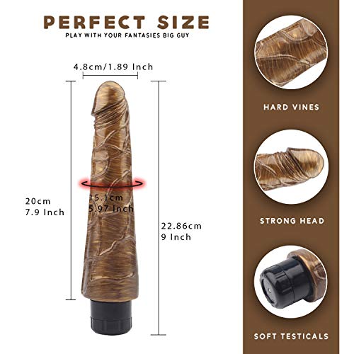 LQTY 9" Vibrating Handsfree Personal Massaging Stick Lifelike Ďîldɔ for Woman - Long Huge Size Adult Toys