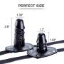 YiFeng Lockable Dildo Penis Mouth Gag with Lock Bondage Leather Strap On BDSM Adult Sex Toy (Long)
