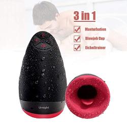 Urnight Vibrating Male Masturbator Cup Masturbation Sex Toys With 6 Vibration Modes and 3 Intensity Levels Waterproof , Realistic Male Sleeve Stroker With Innovative Squeezable Panels