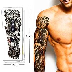 Pinkiou Temporary Tattoo Full Arm Body Stickers Arm Shoulder Tattoo For Man Women Buddha, Skull, Eagle eye, Beauty and Beast Etc (18-0092)