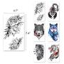 Leoars Temporary Sleeve Tattoos, Extra Large Full ArmTattoos Sleeves and Half Arm Fake Tattoos for Men Women Body Art, 24-Sheet