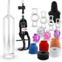 LeLuv Vacuum Pump Easyop Z-Grip Natural Male Enhancement Bundle with 3 Sleeves, Black Seal, Clear Seal, Septum, 4 Constriction Rings, Stretchy Jelly Cock Rings