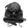 yIFeNG Leather Bondage Gimp Lockable Blindfold & Dildo Penis Mouth Gag Head Fetish Hood with 2 Nose Holes BDSM Mask Hood