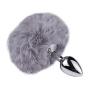 Funny Rabbit Bunny Tail Metal Device Toy Valentines Day present Bunny Anal Plug Tail (L, Gray)