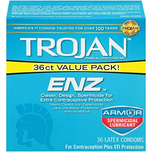 Trojan ENZ Condom ENZ Spermicidal Trojan ENZ Condom ENZ Spermicidal