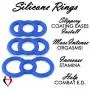 LeLuv Cock Rings EYRO Slippery Blue Silicone Erectile Dysfunction .6 Inch Through .75 Inch Unstretched Diameter 3 Pack Sampler