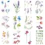 WYUEN 12 PCS/lot Flower Temporary Tattoo Sticker for Women Men Fake Tatoo Body Art Adult Waterproof Hand Stickers 9.8X6cm (FW12-04)