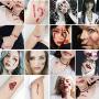 30 Sheets Halloween Scar Wound Tattoos Stickers Temporary Realistic Fake Face Blood Wound Stickers for Party Cos Play Costume Makeup Masquerade Vampire Zombies Party Supplies for Halloween Cosplay