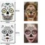 Halloween Face Tattoos Day of the Dead Stickers Sugar Skull s for Women Men Kids Face Makeup Kit Floral Skeleton Mask Tattoo Mexican Halloween Party Favor Supplies (6 Sheets) Halloween Face Tattoos Day of the Dead Stickers Sugar Skull s for Women Men Kids Face Makeup Kit Floral Skeleton Mask Tattoo Mexican Halloween Party Favor Supplies (6 Sheets)