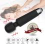 Personal Cordless Wand Massager - 20 Powerful Modes, Silent, Handheld, Waterproof, Electric, USB Rechargeable | Massage Stick for Body, Neck, Shoulders, Back - Sports Recovery & Muscle Aches (Black)