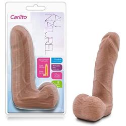 5.5" Realistic Sensa Feel Dual Density Dildo - Cock and Balls - Flexible Spine Dong - Sex Toy for Women - Sex Toy for Adults (Latin)