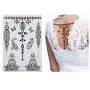 ABOAT Pack of 9 Sheets Henna Temporary Tattoo Black Art Sticker ABOAT Pack of 9 Sheets Henna Temporary Tattoo Black Art Sticker