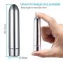 Bantie Mini Pocket Bullet Vibrator Massager Rechargeable for Travel - Vibrating Mini Wand Portable Waterproof Bullet Viberate Toys & Waterproof Dildo Adult Sex Toy-Silver