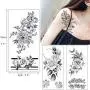 glaryyears 11 Sheets 24 Tattoos Black Flower Temporary Tattoos for Women, Realistic Henna Rose Fake Temporary Tattoo Stickers Waterproof on Wrist Arm Shoulder Body Art 3.5x7.5 glaryyears 11 Sheets 24 Tattoos Black Flower Temporary Tattoos for Women, Realistic Henna Rose Fake Temporary Tattoo Stickers Waterproof on Wrist Arm Shoulder Body Art 3.5x7.5