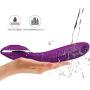Purple Dildo Vibrator G Spot for Clitoris Stimulation Waterproof Clit Stimulator with 9 Vibration Modes Quiet Motor for Women USB Rechargeable