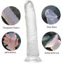 Anal Adult Sex Toys for Women G-Spot Realistic Jelly Dildo with Strong Suction Cup Flexible Penis Harness Compatible Confidential Shipment (Color : Clear)