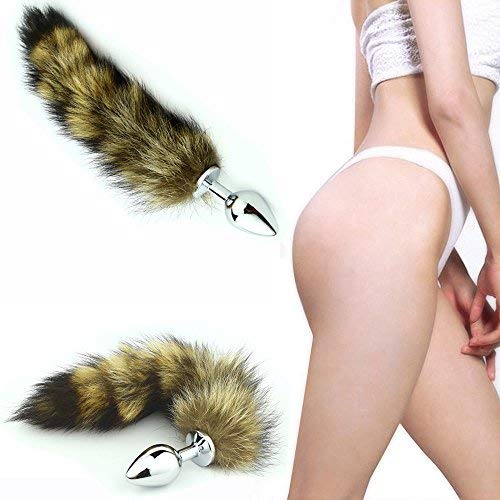 Ywoow Stainless Steel Anal Plug Fox Tail Butt Plug Anal Sex Toys Anal Tail Plug