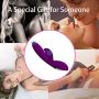 Wireless Vibration Massager, Personal Handheld Wand Massager with Dual Motors USB Rechargeable Waterproof Massager for Therapeutic and Relaxation-Purple
