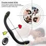 Remote Control Double-Ended Dildos Vibrator Adult Toys for Lesbian Gay Couples, 15.7 Inch Silicone Waterproof Flexible Vibrating Dildo with Curved Shaft for Vaginal G-spot and Anal Play (Blacks Dick)