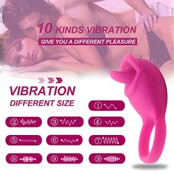 Vibrating Penis Ring Rechargeable Silicone Cock Ring Stimulator for Male Longer Lasting Erections Sex Toys