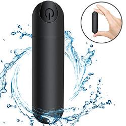 Bullet Vagina Stimulator Vibration Massager，Mini USB Rechargeable Clitoris Vagina Massager with 10 Patterns Waterproof G Spot Vibrator Adult Sex Toys for Women Couple (Black)